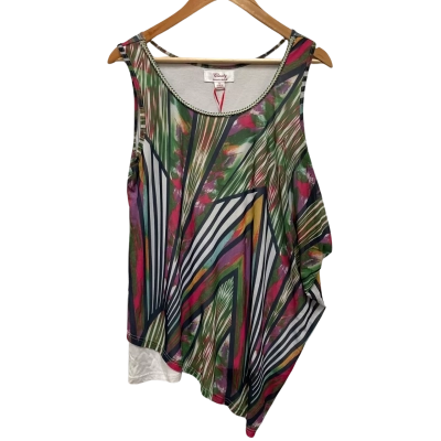 Clarity Geometric Patterned Asymmetric Top Size S