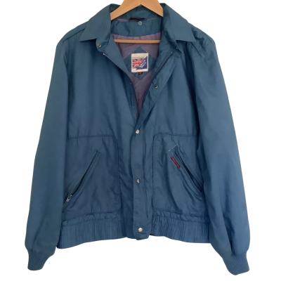 Roger David  Vintage*. Teal Blue Windbreaker Bomber Jacket.   Mens  Size XXL 