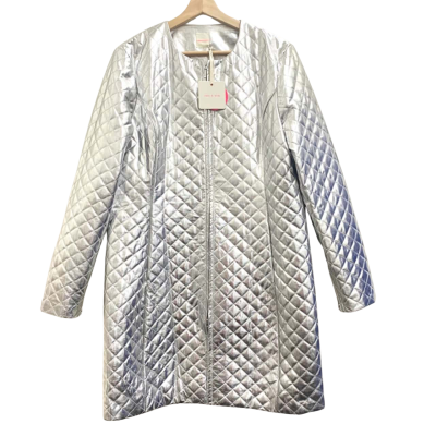 Sass & Bide “The Protagonist” Silver Quilted Coat Size 12