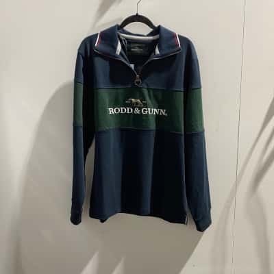 BNWT Rodd & Gunn Mens Size L Navy Blue/Green Sweatshirt RRP $139