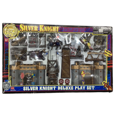 Vintage Silver Knight Deluxe Play Set by Supreme (As Is - Missing 5x Marbles) 