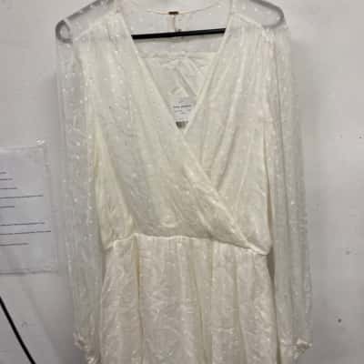 Free People Womens  Size S Long Sleeve Dress White 