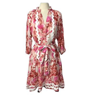 Once Was Cotton/Silk Blend Pink Toned Midi Dress