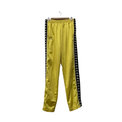 Kappa Mens  Size L snap pants Tracksuit Pants Yellow 