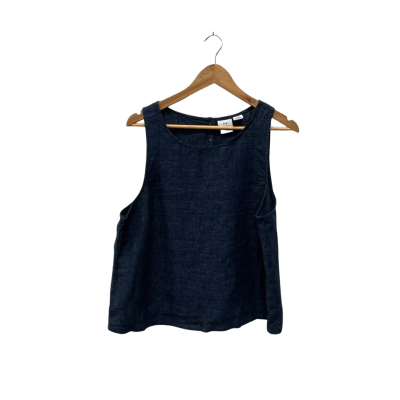  Womens  Size XL Sleeveless Top Navy Blue 