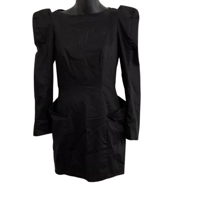 Nicola Finetti Womens  Size 8 Long Sleeve Mini Panel Dress Black  