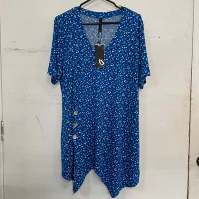 Taking Shape Womens  Size 18 Shirt Dress Blue / White 