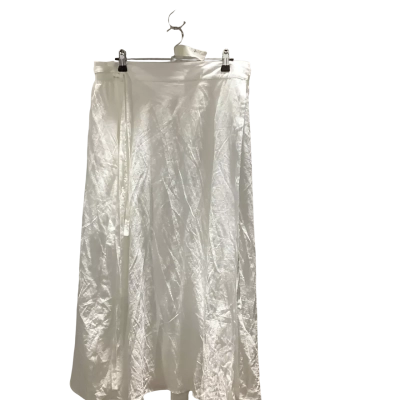 Not Branded Size XL White Wrap Around Linen Skirt 
