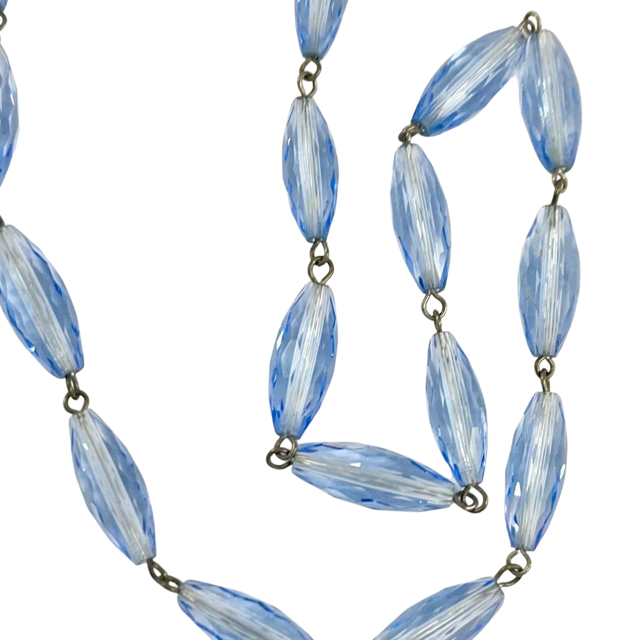 Vintage blue glass beaded necklace