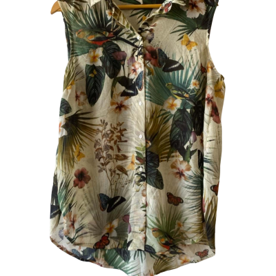 H&M Womens  Size UK 16 / EU 44 Sleeveless Top Animal print / Multicoloured 