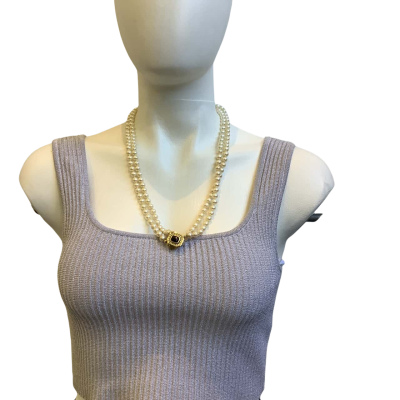 COSTUME - Womens Layered Faux Pearl Bead Necklace #7