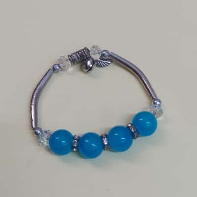 Blue and Silver Stretch Bracelet