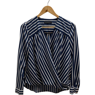 Forever New  Womens Size 12  Blue  / White Strip blouse