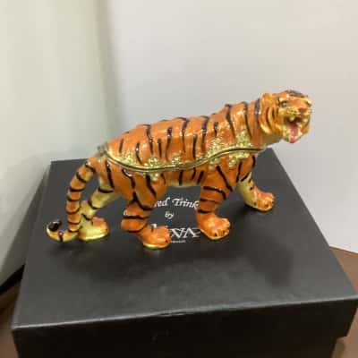 Deva Australia Enamel Tiger Trinket Box