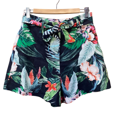 Witchery Floral Linen Shorts Size 8