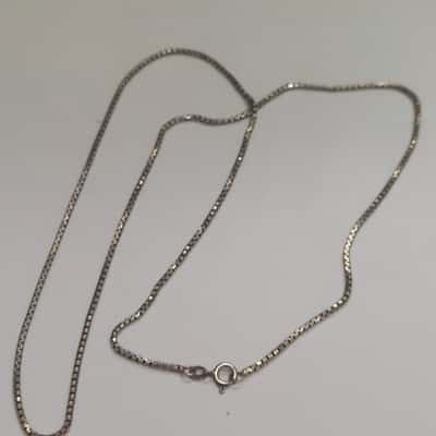 Mens or Ladies Silver Box Link Necklace