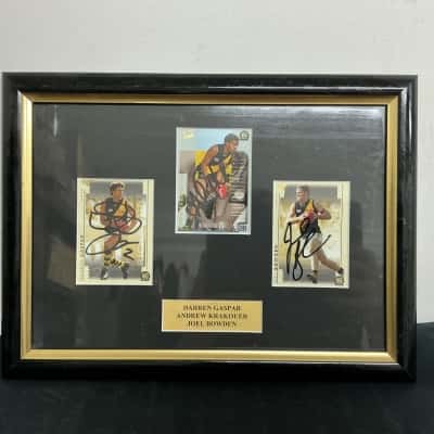AFL Richmond Tigers Signed Cards in Frame