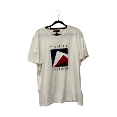 Tommy Hilfiger Mens Short Sleeve T SHIRT Size L White 