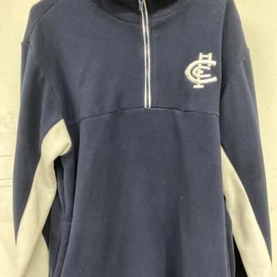 Carlton AFL Mens  Size XL Quarter Zip Jumper Blue / White 