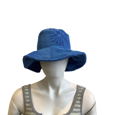 BNWT Seafolly O/S Ahoy Bucket Hat Azure Blue 
