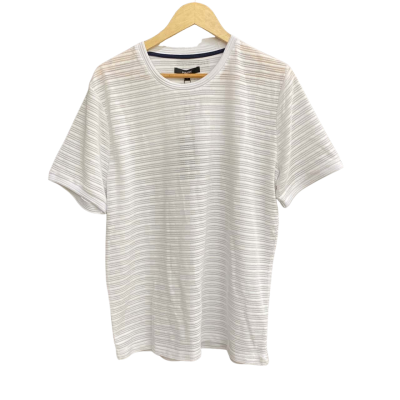 Politix Womens Partially-Sheer Textured Top Size L White 