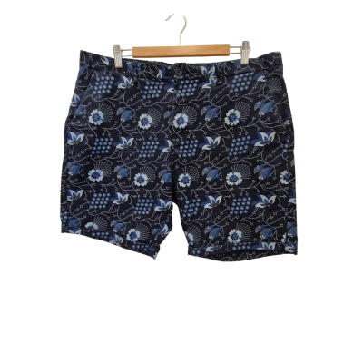 Scotch & Soda Mens  Size 36 Blue Stretch Floral Pattern Chino Shorts