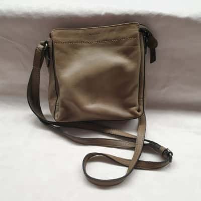 Evity Light Moss Green Leather Small Crossbody Messenger Style Handbag