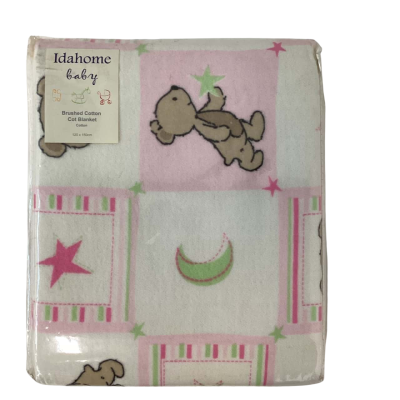NEW - Idahome Brushed cotton cot blanket