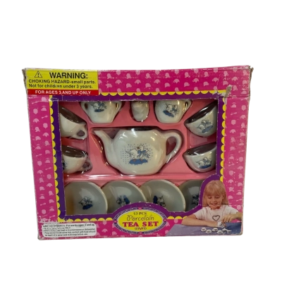 Vintage 13pc Porcelain Children’s Tea Set - Still Unopened in Original Box