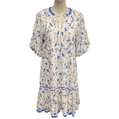 Y.A.S. Anglaise  Size S Midi Short Sleeve Dress  Blue / White 