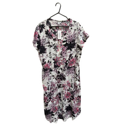 Rockmans Womens  Size 18 Casual Dress Black  / Floral / Pink  / White 