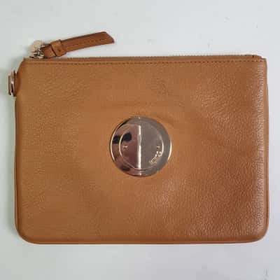 Mimco Women's Leather Caramel Pouch - New With Tags