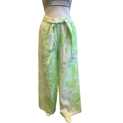 BNWT AVe. Women's Size S Chara Wide Leg Pant Lime Doll