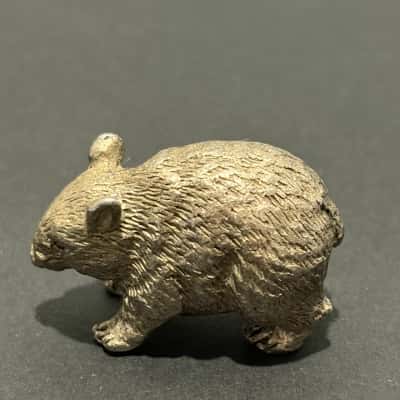 Vintage Miniature Pewter Wombat