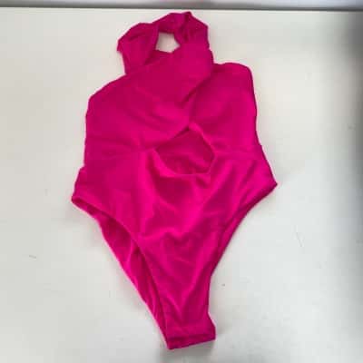 Showpo Bright Pink Kisa Cutout Bodysuit  Size 12 