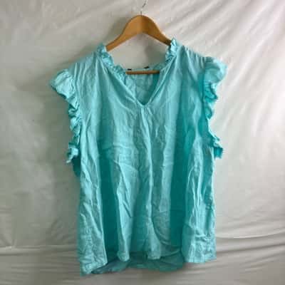 Liz Jordan Womens  Size 18 Blouse Blue 