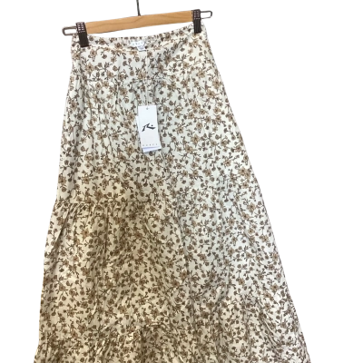 Rusty Womens  Size 6 Midi Skirt Beige / Brown / Cream / Floral 