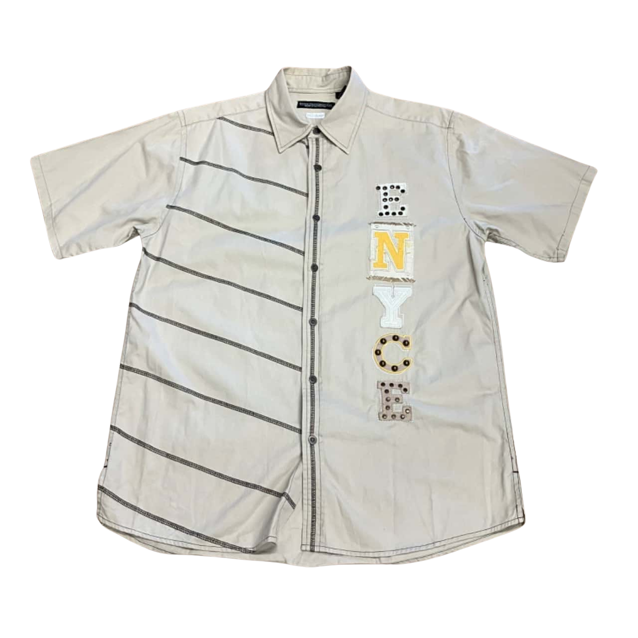Y2K Enyce Clothing Co Size M Short Sleeve Shirt Beige