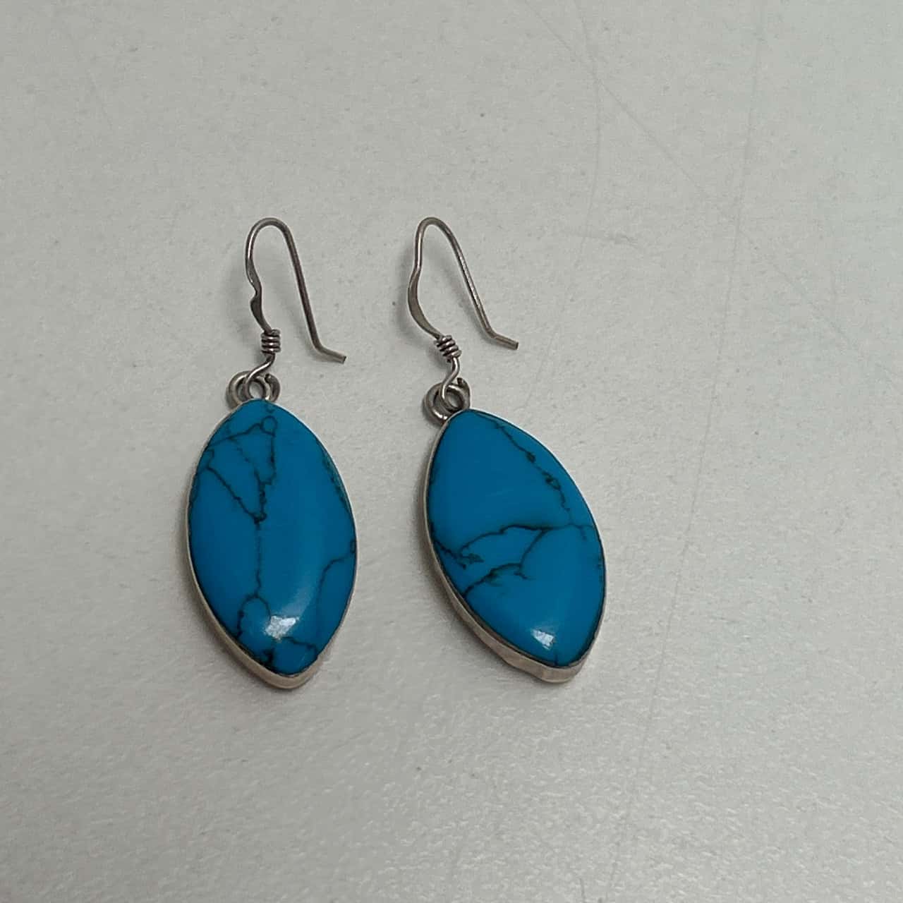 925 Sterling SLV Oval Stone Drop Earrings for Women main image 1