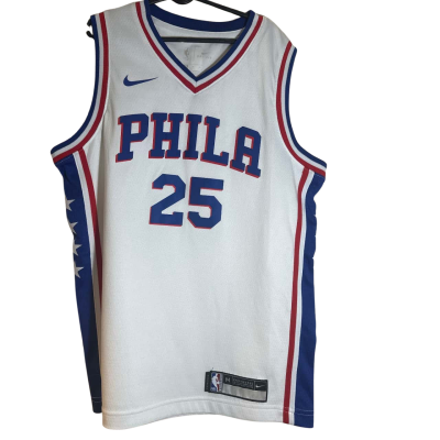 Nike Mens  Size M Nike NBA Philadelphia 76ers Simmons #25 Basketball Jersey  Blue Phila Ben