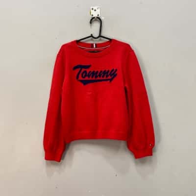 Tommy Hilfiger Kids Size 6/7 Small Red Cotton Knit Jumper