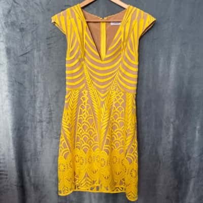  Womens  LUMIER’S by Bariano Size S Yellow Dress