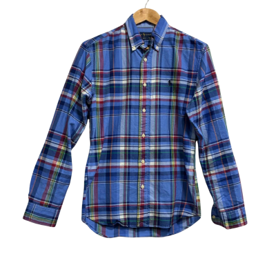 Polo Ralph Lauren Mens Size S Blue Plaid L/S Shirt