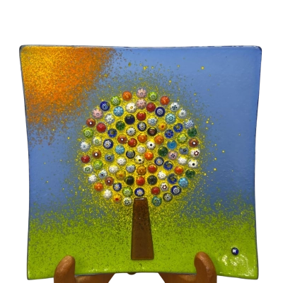 Murano Millefiori Bead Tree Of Life Trinket Dish