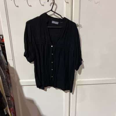 Magali Pascal Womens  Size S 3/4 Sleeve Shirt Black  