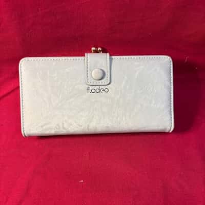  Fladeo Women's Long  Wallet with Purse at the Back Grey 