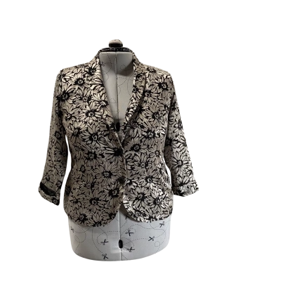 Black Pepper Black & Silver 3/4 Jacket Size 14