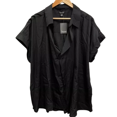 beme Black Asymmetric Short Sleeve Shirt Size 20