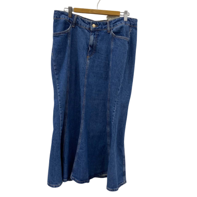 Zara Womens  Size L Denim Skirt Blue 