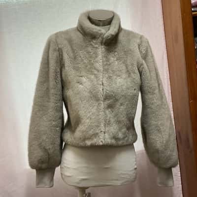 Once/Was Womens  Size One Size Cropped Jacket Grey 
